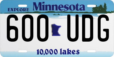 MN license plate 600UDG