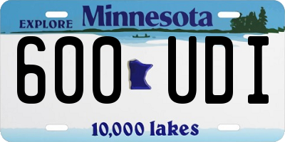 MN license plate 600UDI