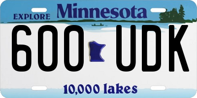 MN license plate 600UDK