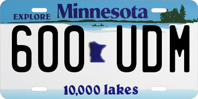 MN license plate 600UDM