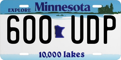 MN license plate 600UDP