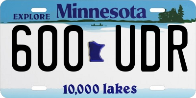 MN license plate 600UDR