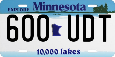 MN license plate 600UDT
