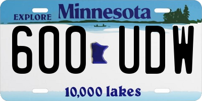 MN license plate 600UDW