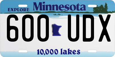 MN license plate 600UDX