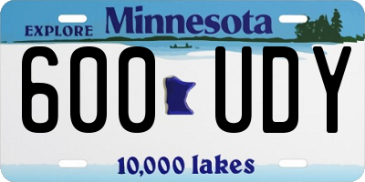 MN license plate 600UDY