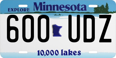 MN license plate 600UDZ