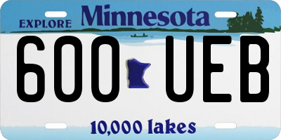 MN license plate 600UEB