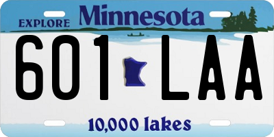 MN license plate 601LAA