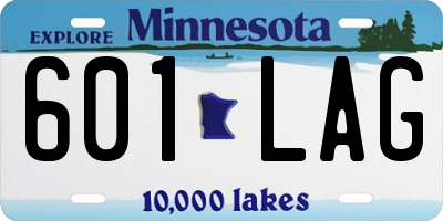 MN license plate 601LAG