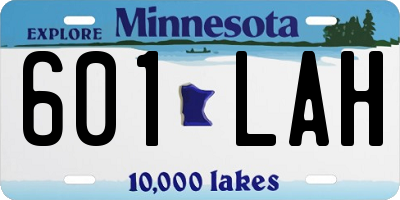 MN license plate 601LAH