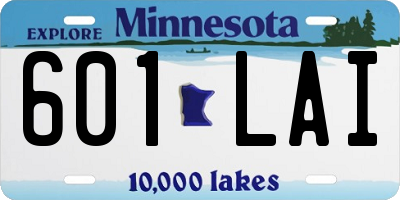 MN license plate 601LAI