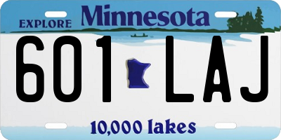 MN license plate 601LAJ