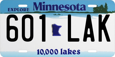 MN license plate 601LAK