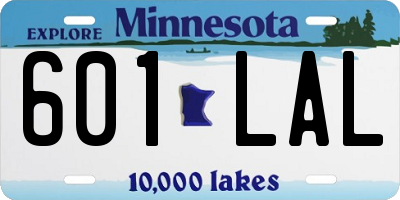 MN license plate 601LAL