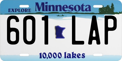 MN license plate 601LAP