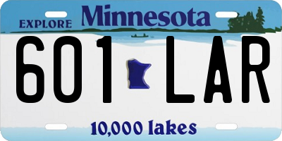 MN license plate 601LAR