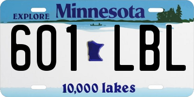 MN license plate 601LBL