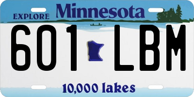 MN license plate 601LBM