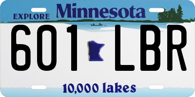 MN license plate 601LBR