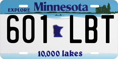 MN license plate 601LBT