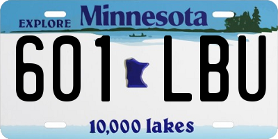 MN license plate 601LBU