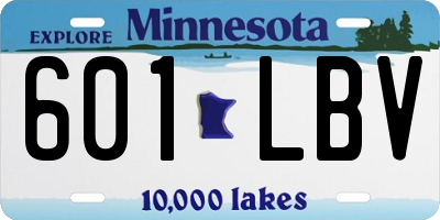 MN license plate 601LBV
