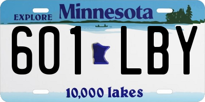 MN license plate 601LBY