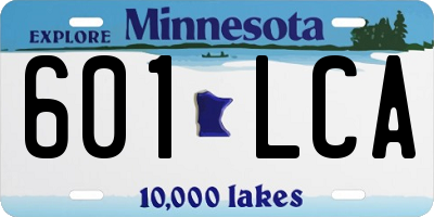 MN license plate 601LCA