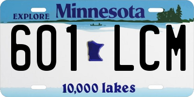 MN license plate 601LCM