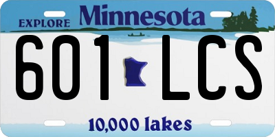 MN license plate 601LCS