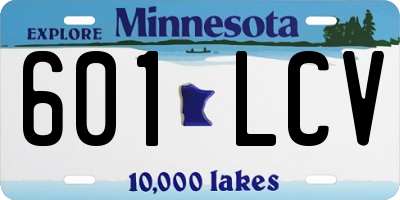 MN license plate 601LCV