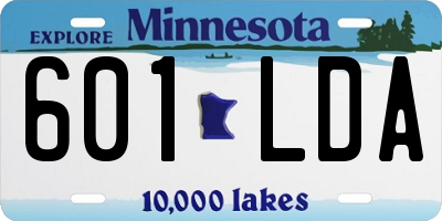 MN license plate 601LDA