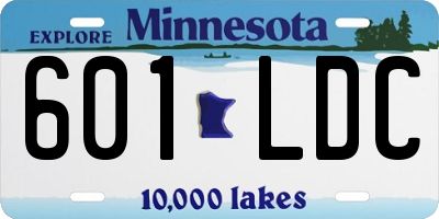 MN license plate 601LDC