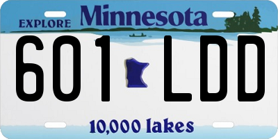 MN license plate 601LDD