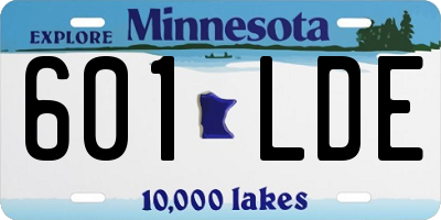 MN license plate 601LDE