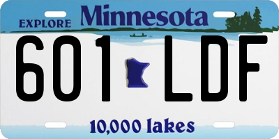 MN license plate 601LDF