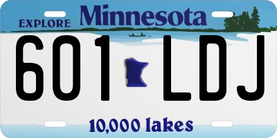 MN license plate 601LDJ