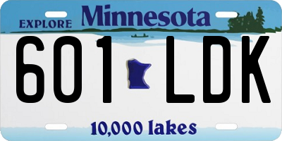 MN license plate 601LDK
