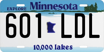 MN license plate 601LDL