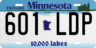 MN license plate 601LDP