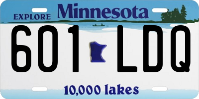 MN license plate 601LDQ