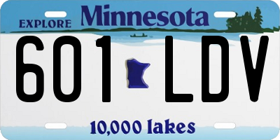 MN license plate 601LDV