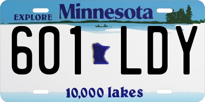 MN license plate 601LDY