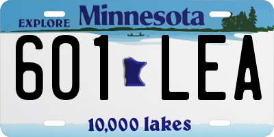 MN license plate 601LEA