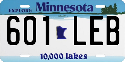MN license plate 601LEB