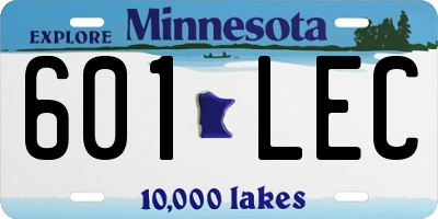 MN license plate 601LEC