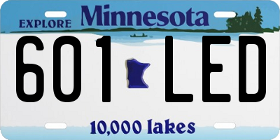 MN license plate 601LED