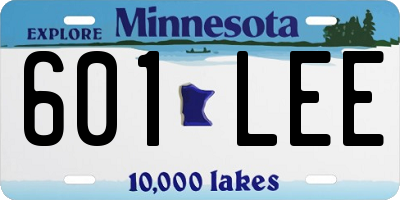 MN license plate 601LEE