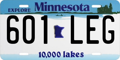 MN license plate 601LEG